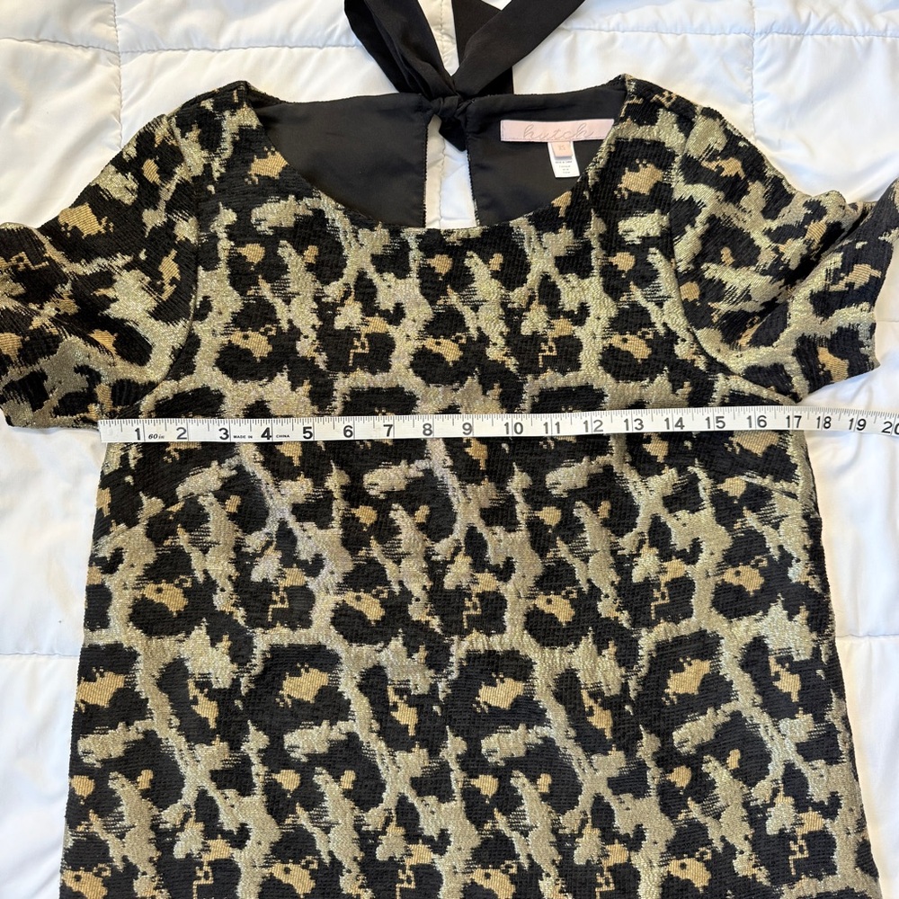 Hutch Anthropologie Leopard Metallic Jacquard Blouse Women’s XS Party Holiday - Picture 8 of 9